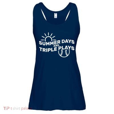 Summer Days And Triple Plays Ladies Essential Flowy Tank