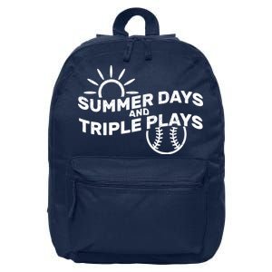 Summer Days And Triple Plays 16 in Basic Backpack