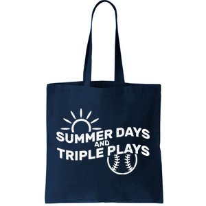 Summer Days And Triple Plays Tote Bag