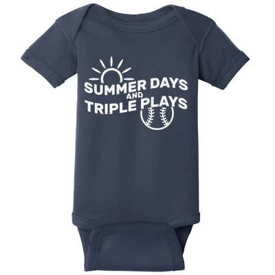 Summer Days And Triple Plays Baby Bodysuit