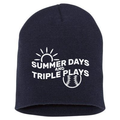 Summer Days And Triple Plays Short Acrylic Beanie