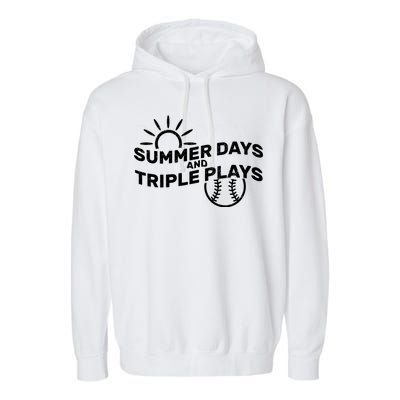 Summer Days And Triple Plays Garment-Dyed Fleece Hoodie