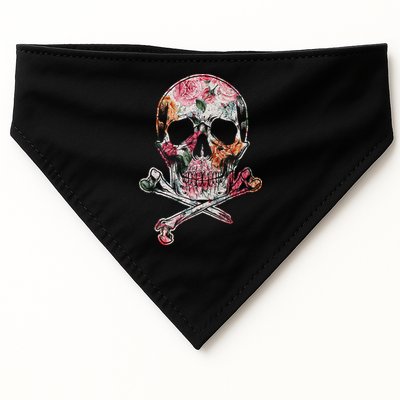 Summer Flower Skull USA-Made Doggie Bandana