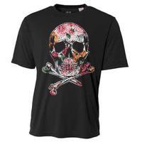 Summer Flower Skull Cooling Performance Crew T-Shirt