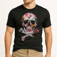 Summer Flower Skull Cooling Performance Crew T-Shirt