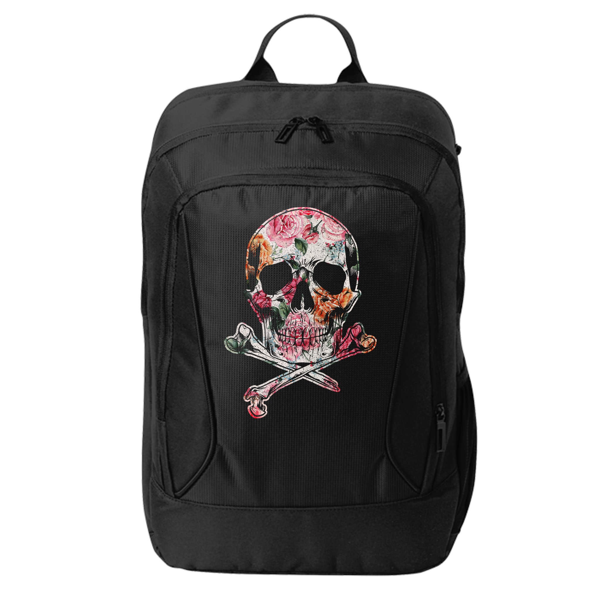 Summer Flower Skull City Backpack