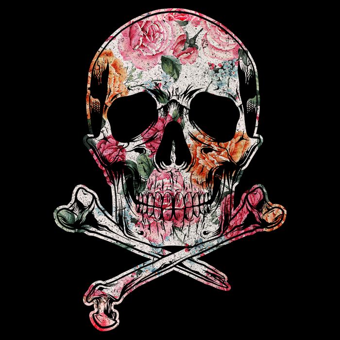 Summer Flower Skull Sustainable Bucket Hat