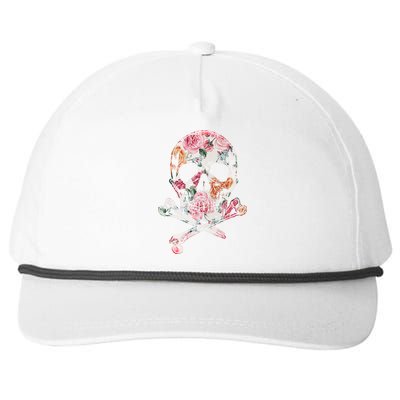 Summer Flower Skull Snapback Five-Panel Rope Hat