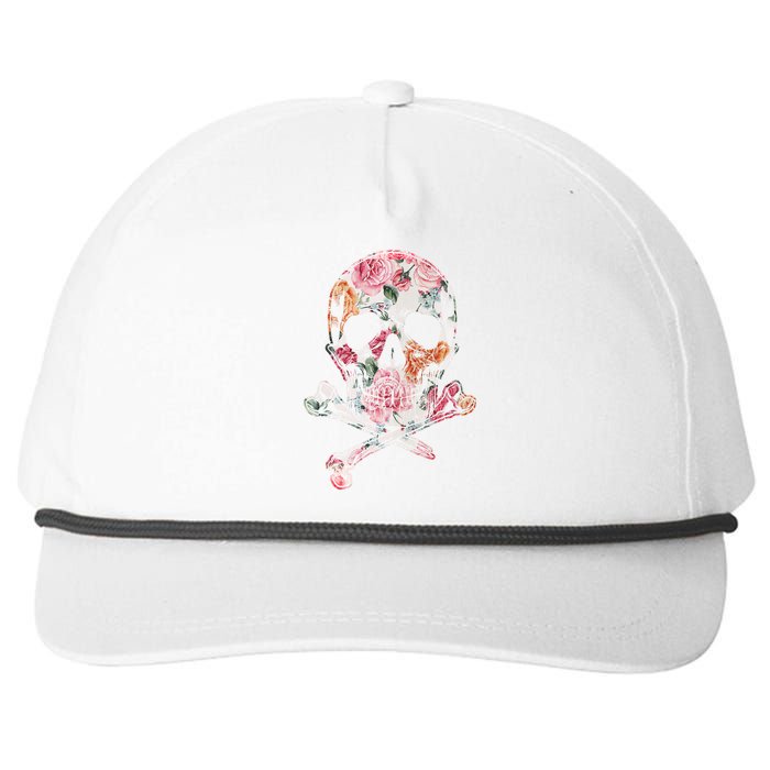 Summer Flower Skull Snapback Five-Panel Rope Hat