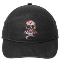 Summer Flower Skull 7-Panel Snapback Hat