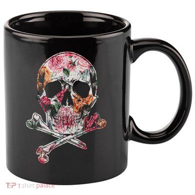 Summer Flower Skull 11oz C Handle Ceramic Mug