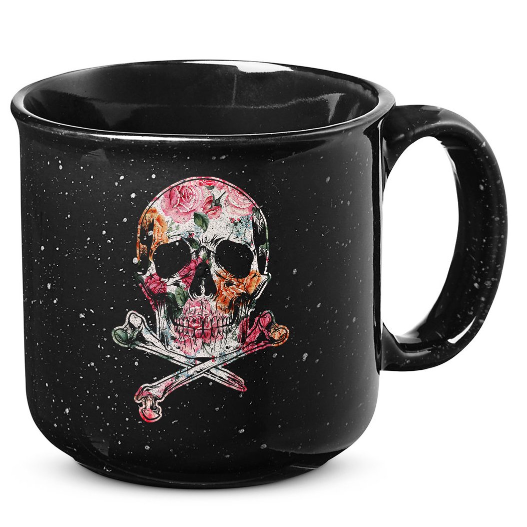 Summer Flower Skull 15oz Campfire Ceramic Mug