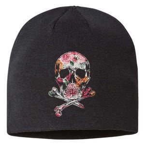 Summer Flower Skull Sustainable Beanie