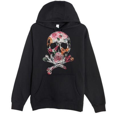 Summer Flower Skull Premium Pullover Hoodie