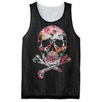 Summer Flower Skull Mesh Reversible Basketball Jersey Tank