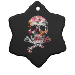 Summer Flower Skull Ceramic Star Ornament