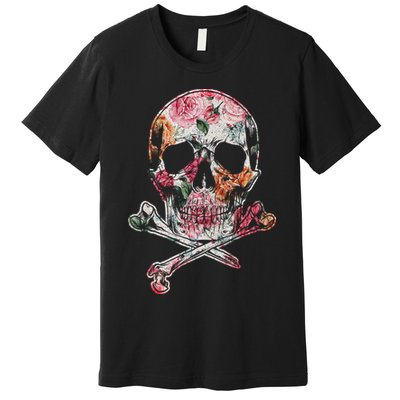 Summer Flower Skull Premium T-Shirt