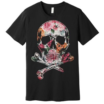 Summer Flower Skull Premium T-Shirt