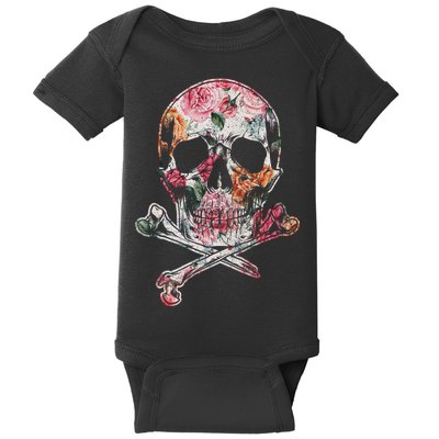 Summer Flower Skull Baby Bodysuit