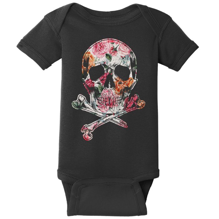 Summer Flower Skull Baby Bodysuit