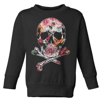 Summer Flower Skull Toddler Sweatshirt