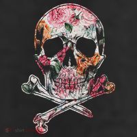 Summer Flower Skull Trucker Hat