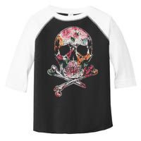 Summer Flower Skull Toddler Fine Jersey T-Shirt