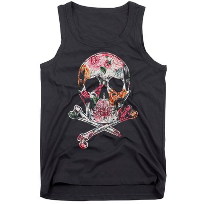 Summer Flower Skull Tank Top