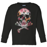 Summer Flower Skull Toddler Long Sleeve Shirt