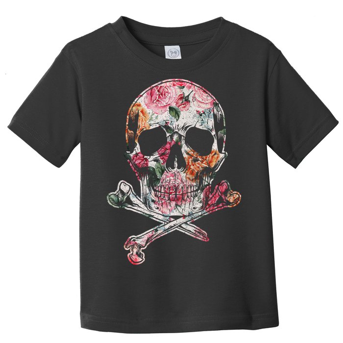 Summer Flower Skull Toddler T-Shirt