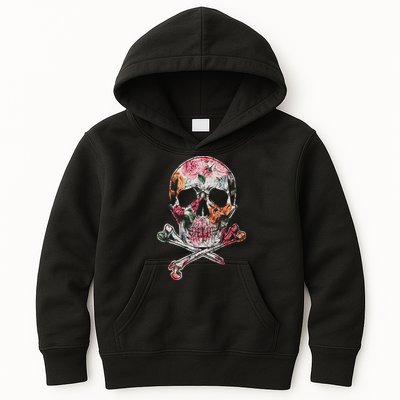 Summer Flower Skull Kids Hoodie