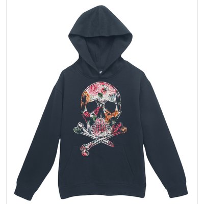 Summer Flower Skull Urban Pullover Hoodie