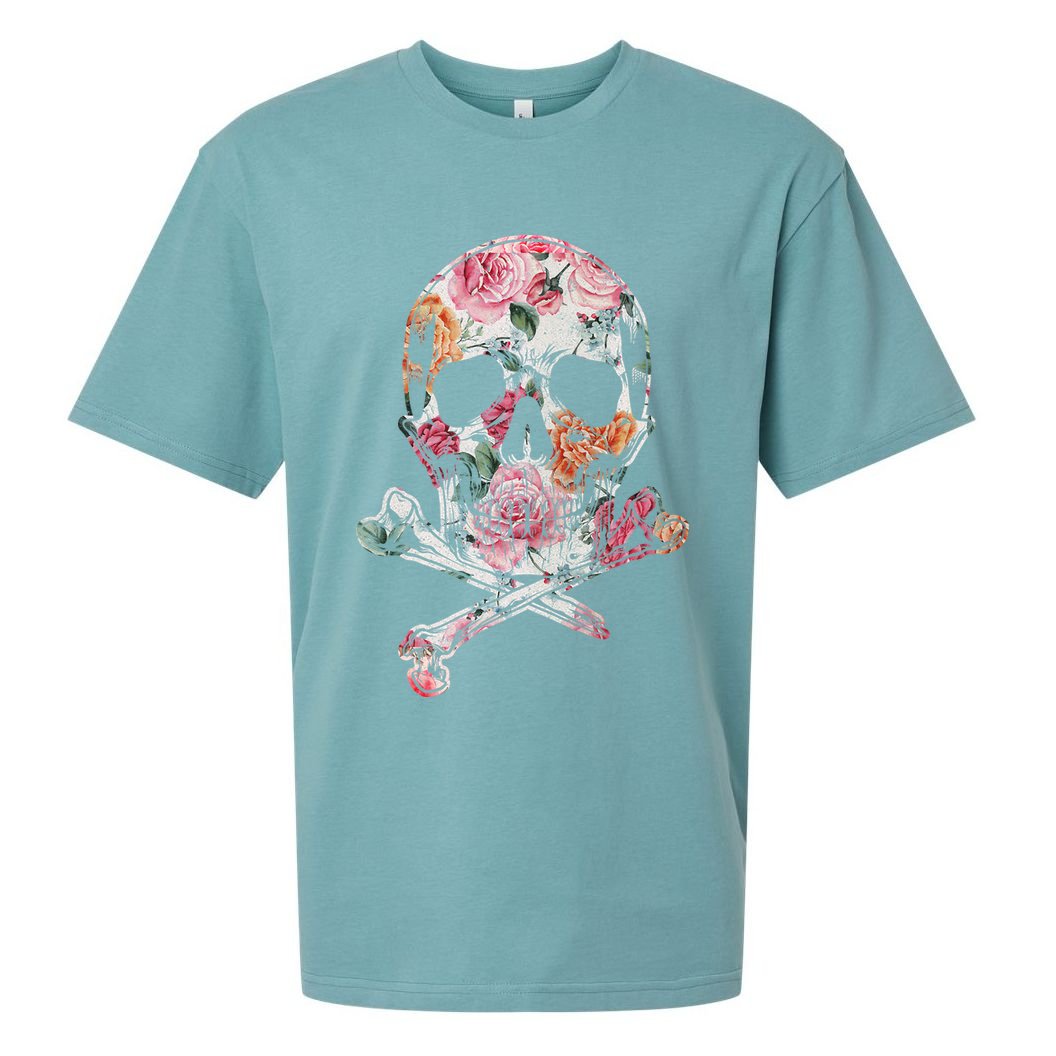 Summer Flower Skull Sueded Cloud Jersey T-Shirt