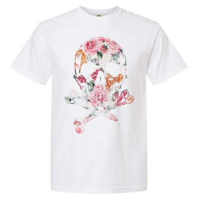 Summer Flower Skull Garment-Dyed Heavyweight T-Shirt