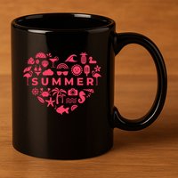 Summer Heart 11oz C Handle Ceramic Mug