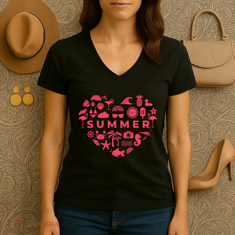 Summer Heart Women's V-Neck T-Shirt