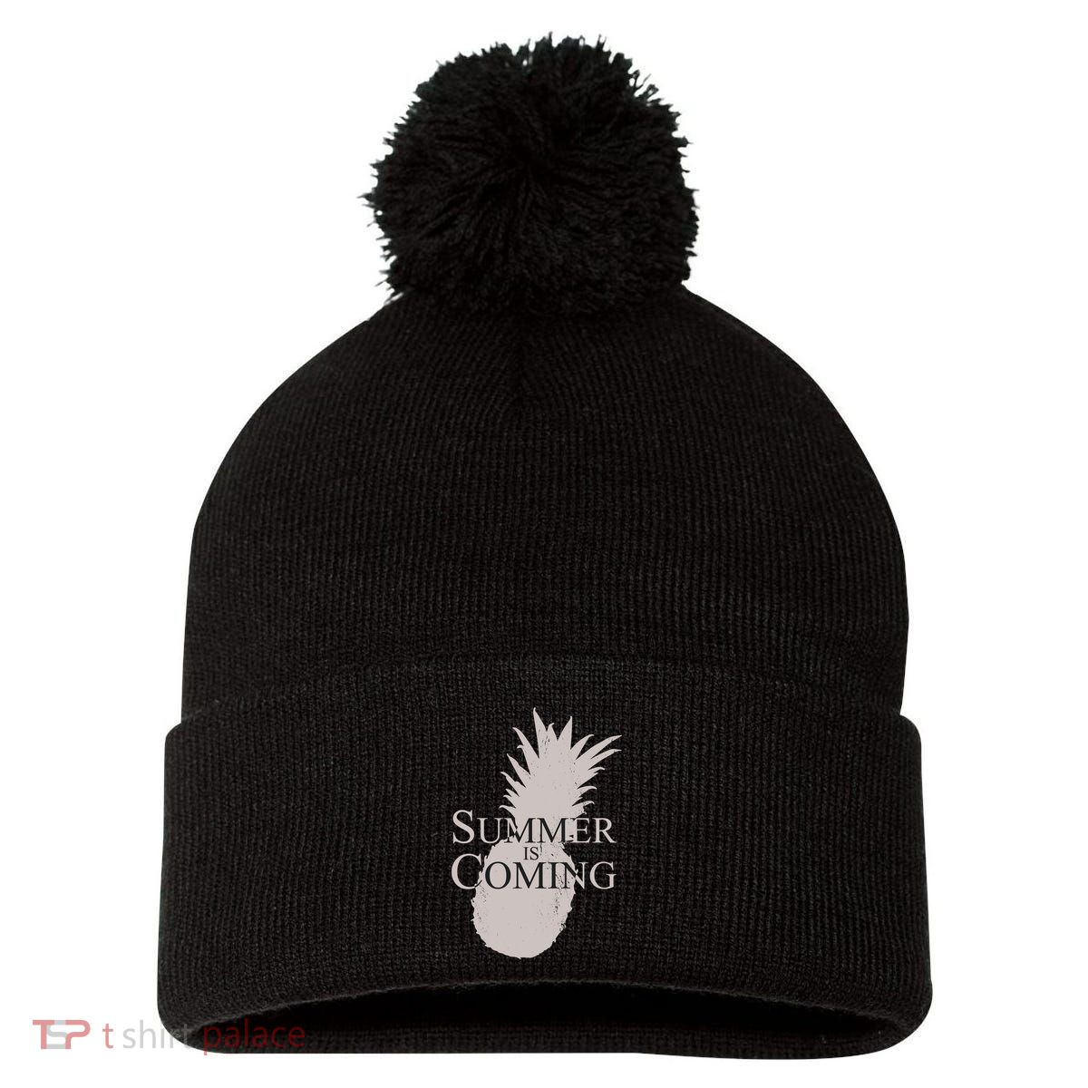 Summer Is Coming Pineapple Pom Pom 12in Knit Beanie
