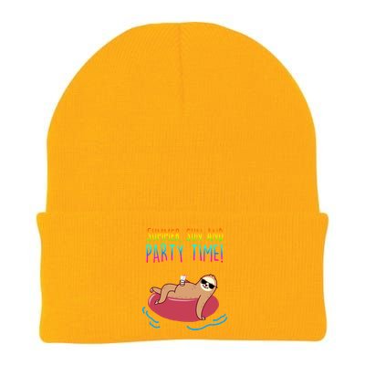 Summer Sun And Party Time Sloth Loungin Knit Cap Winter Beanie