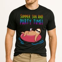 Summer Sun And Party Time Sloth Loungin Cooling Performance Crew T-Shirt