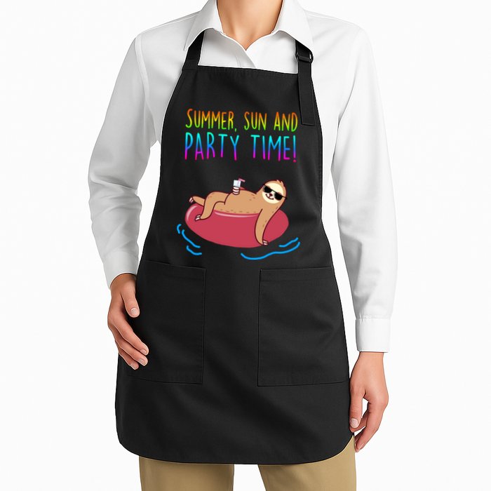 Summer Sun And Party Time Sloth Loungin Apron