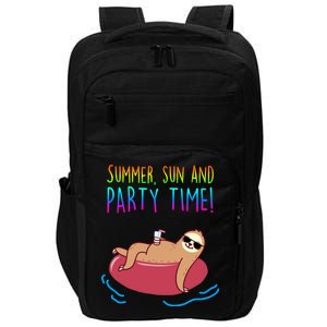 Summer Sun And Party Time Sloth Loungin Impact Tech Backpack