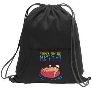 Summer Sun And Party Time Sloth Loungin Sweatshirt Cinch Pack Bag