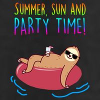 Summer Sun And Party Time Sloth Loungin Golf Towel