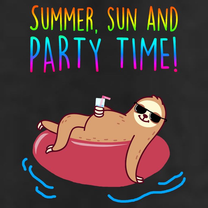 Summer Sun And Party Time Sloth Loungin Golf Towel