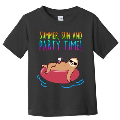 Summer Sun And Party Time Sloth Loungin Toddler T-Shirt