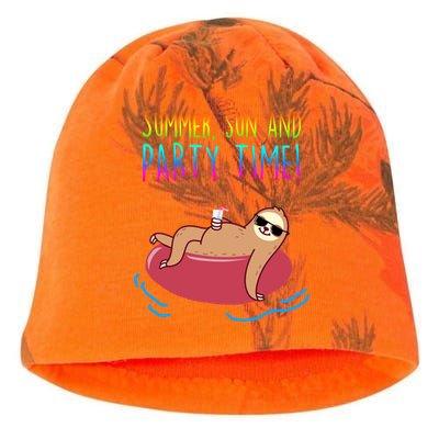 Summer Sun And Party Time Sloth Loungin Kati - Camo Knit Beanie