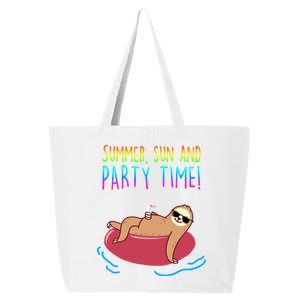 Summer Sun And Party Time Sloth Loungin 25L Jumbo Tote