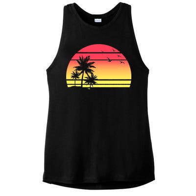 Summer Sunset Ladies PosiCharge Tri-Blend Wicking Tank