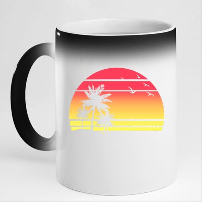 Summer Sunset 11oz Black Color Changing Mug