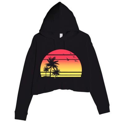 Summer Sunset Crop Fleece Hoodie